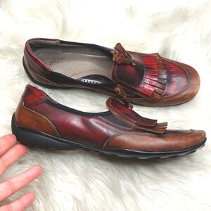 Sesto Meucci Brown Two Tone Kiltie Colorblock Driving  Loafer 8.5N narrow